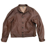 Campus Jacket - "Bison" - Brown Veg-Tan Leather