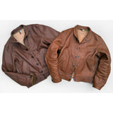 Campus Jacket - "Bison" - Brown Veg-Tan Leather