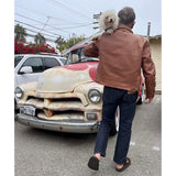 Campus "Stud" Jacket - "Bison" - Brown Veg-Tan Leather