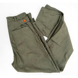 Mister Freedom® MECHANIC Utility Trousers, OG-107 cotton sateen - Contrast “Indian” orange snap caps on tabs + cotton ripstop facing.