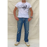 Mister Freedom® SHOP TEE "Cat Clothes" White, screen-printed with vintage-inspired graphics on 1940s and 1950s style t-shirts, made in USA