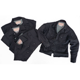Cowboy Jacket - NOS Black Coated Denim - Warehouse - Size XS