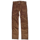 Continental Trousers Fabric: 14 Oz. Heavy wide-wale corduroy, 100% cotton, “vintage” cognac brown color, milled in Japan.