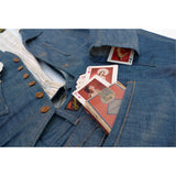 Detail View of Mister Freedom Sugar Cane Continental Trousers - Player Denim