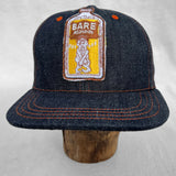 Mister Freedom® Snapback Cap 6P in NOS Cone Mills Denim featuring vintage patches. Made in USA.