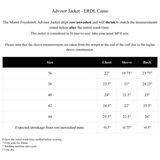 Mister Freedom Advisor Jacket - ERDL Camo Size Chart