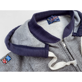 The MF® CONTENDER Attached-Hood Zip-Front Sweatshirt, in all-cotton two-tone tubular fleeced jersey, is designed by Mister Freedom® in California, USA, and produced in Japan