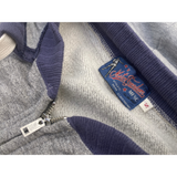The MF® CONTENDER Attached-Hood Zip-Front Sweatshirt, in all-cotton two-tone tubular fleeced jersey, is designed by Mister Freedom® in California, USA, and produced in Japan
