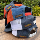 Snapback Cap 5P Type II - NOS Selvedge Denim Orange Mesh