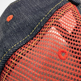 Snapback Cap 5P Type II - NOS Selvedge Denim Orange Mesh