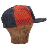 Snapback Cap 5P Type II - NOS Selvedge Denim Orange Mesh
