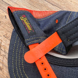 Snapback Cap 5P Type II - NOS Selvedge Denim Orange Mesh