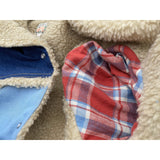 Woven plaid cotton flannel fabric arm lining.