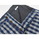 Mister Freedom® Continental Bermuda shorts made in USA from Japanese indigo Palaka cloth. 