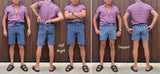 Mister Freedom® Continental Bermuda shorts made in USA from Japanese indigo Palaka cloth. 