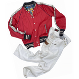 Mister Freedom® PODIUM inspired by vintage 1940s-60s award/letterman/baseball/varsity/club/warm-up jackets. Made In Japan.