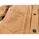 Ranch Blouse "Randall" Natural Veg-Tan Leather. Made In USA