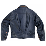Ranch Blouse "Ringo" Black Veg-Tan Leather. Made in USA