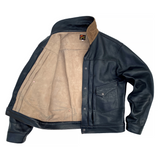 Ranch Blouse "Ringo" Black Veg-Tan Leather. Made in USA