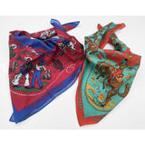 Mister Freedom® Ranch Kerchief selvedge bandana featuring vintage-inspired 1950s-60s dude ranch cowboy/western artwork.