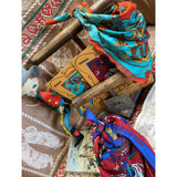 Mister Freedom® Ranch Kerchief selvedge bandana featuring vintage-inspired 1950s-60s dude ranch cowboy/western artwork.