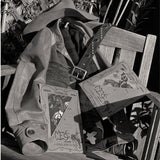 Mister Freedom® Ranch Kerchief selvedge bandana featuring vintage-inspired 1950s-60s dude ranch cowboy/western artwork.