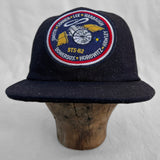 Mister Freedom® “SHIP CAP” Snapback Cap in Selvedge Denim featuring vintage military patch. Made in USA.