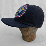 Mister Freedom® “SHIP CAP” Snapback Cap in Selvedge Denim featuring vintage military patch. Made in USA.