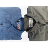 Mister Freedom® SNIPES Shirt in Olive Drab Poplin. Inspired by a vintage 1930’s US Army wool uniform. Made in Japan.